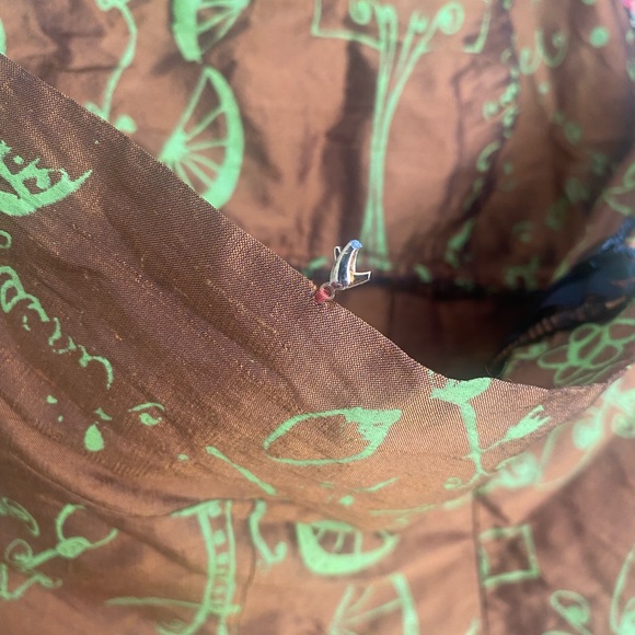 Vintage Peach Berserk custom screenprinted silk cocktail dress - Picture 11 of 13